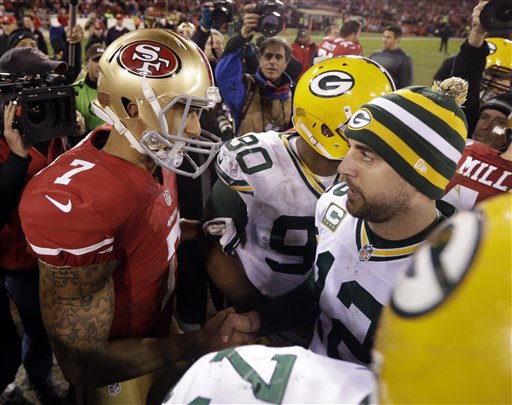 There is no love lost between the oft-opposing Rodgers and Kaepernick.