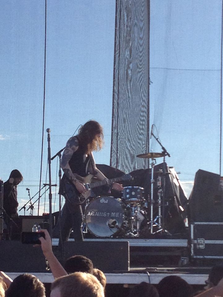 Laura Jane Grace performing with Against Me! at Riot Fest in Denver, 2013.